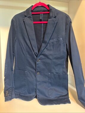 Zara Men's Navy Blue Casual Blazer - Two-Button Sport Coat
